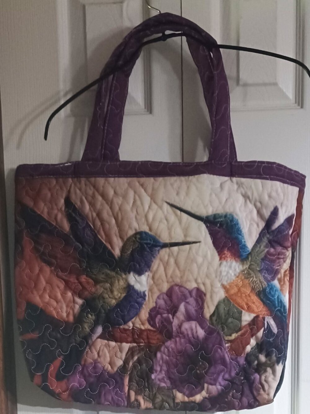 Quilted Hummingbird Tote